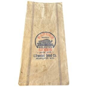 Vintage Fulton Seamless Grain Sack Badger Seed Milwaukee WI Farmhouse Primitive